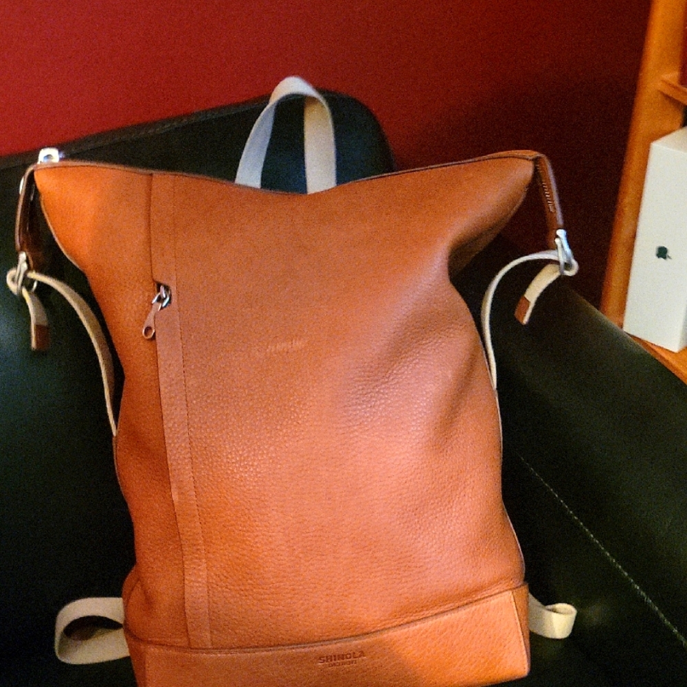 Shinola Canfield Natural Grain Leather  Backpack
